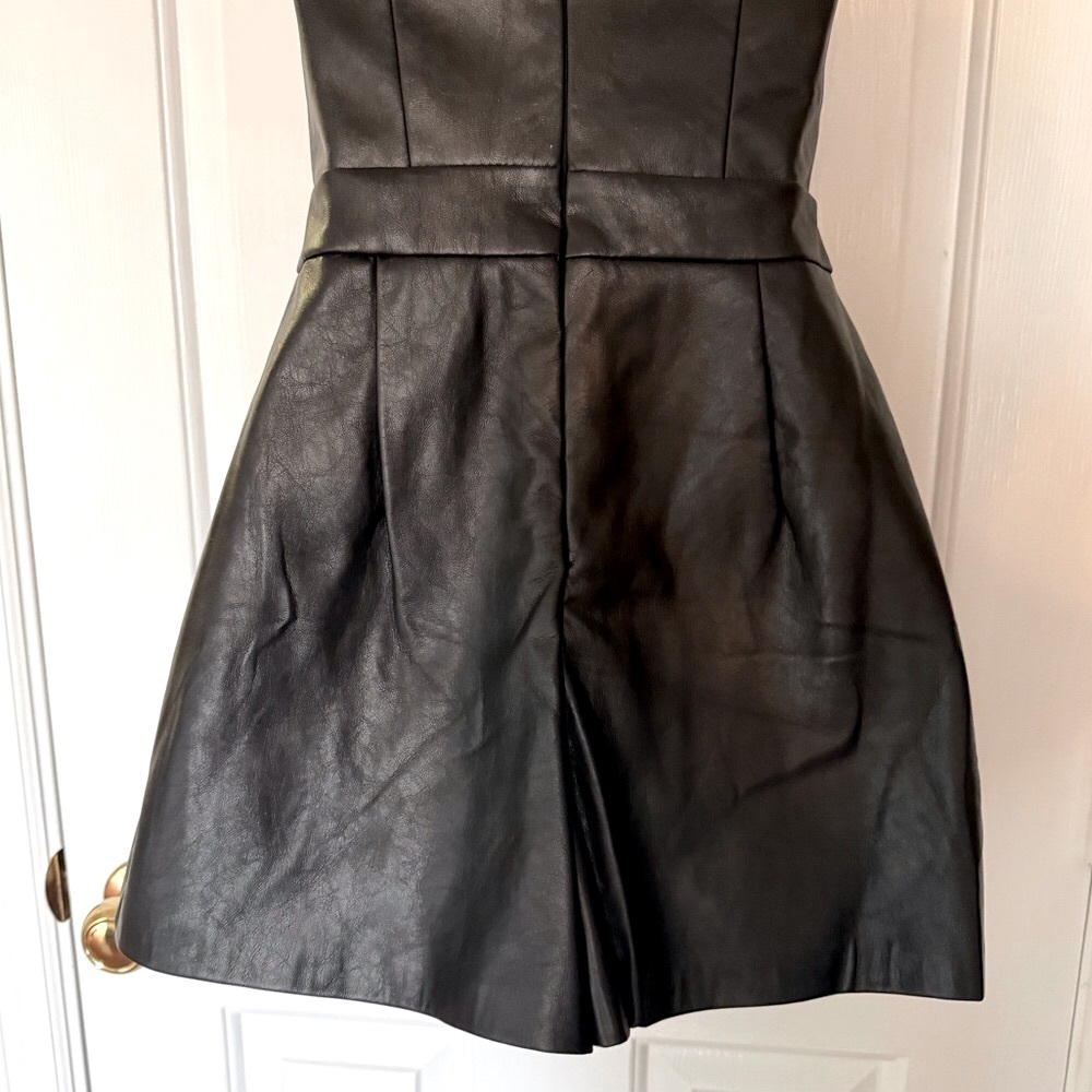 “PETAL + PUP” Mikaela Vegan Leather Strapless Romper - Picture 9 of 15